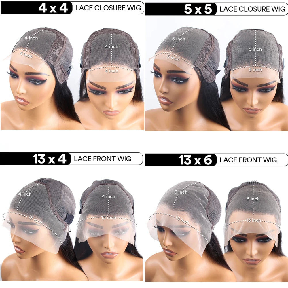 40 Inch Body Wave 5x5 Glueless Wig 100% Human Hair Pre-plucked Brazilian 200 Density 13x6 Lace Frontal Human Hair Wigs for Women