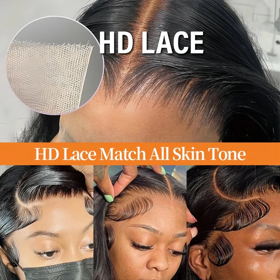 40 Inch Body Wave 5x5 Glueless Wig 100% Human Hair Pre-plucked Brazilian 200 Density 13x6 Lace Frontal Human Hair Wigs for Women