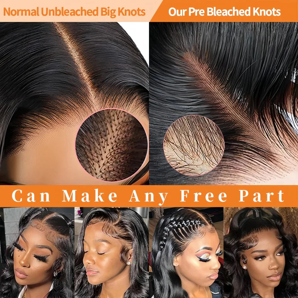 40 Inch Body Wave 5x5 Glueless Wig 100% Human Hair Pre-plucked Brazilian 200 Density 13x6 Lace Frontal Human Hair Wigs for Women